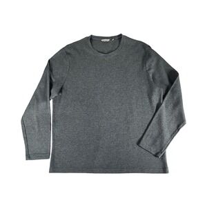 English Laundry Mens XL Long Sleeve Waffle Knit Thermal Shirt Heather Grey Crew